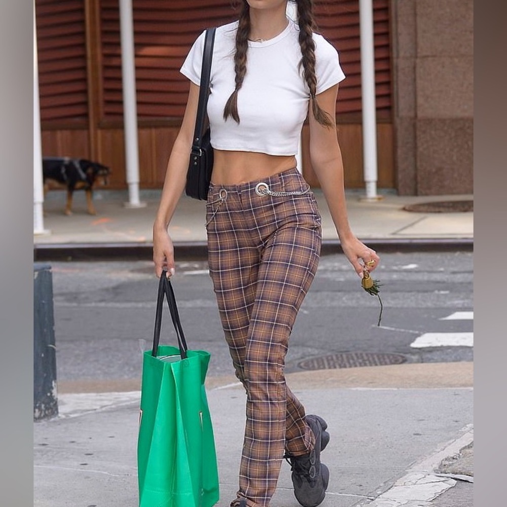 Miaou Tommy pant in chocolate plaid XS